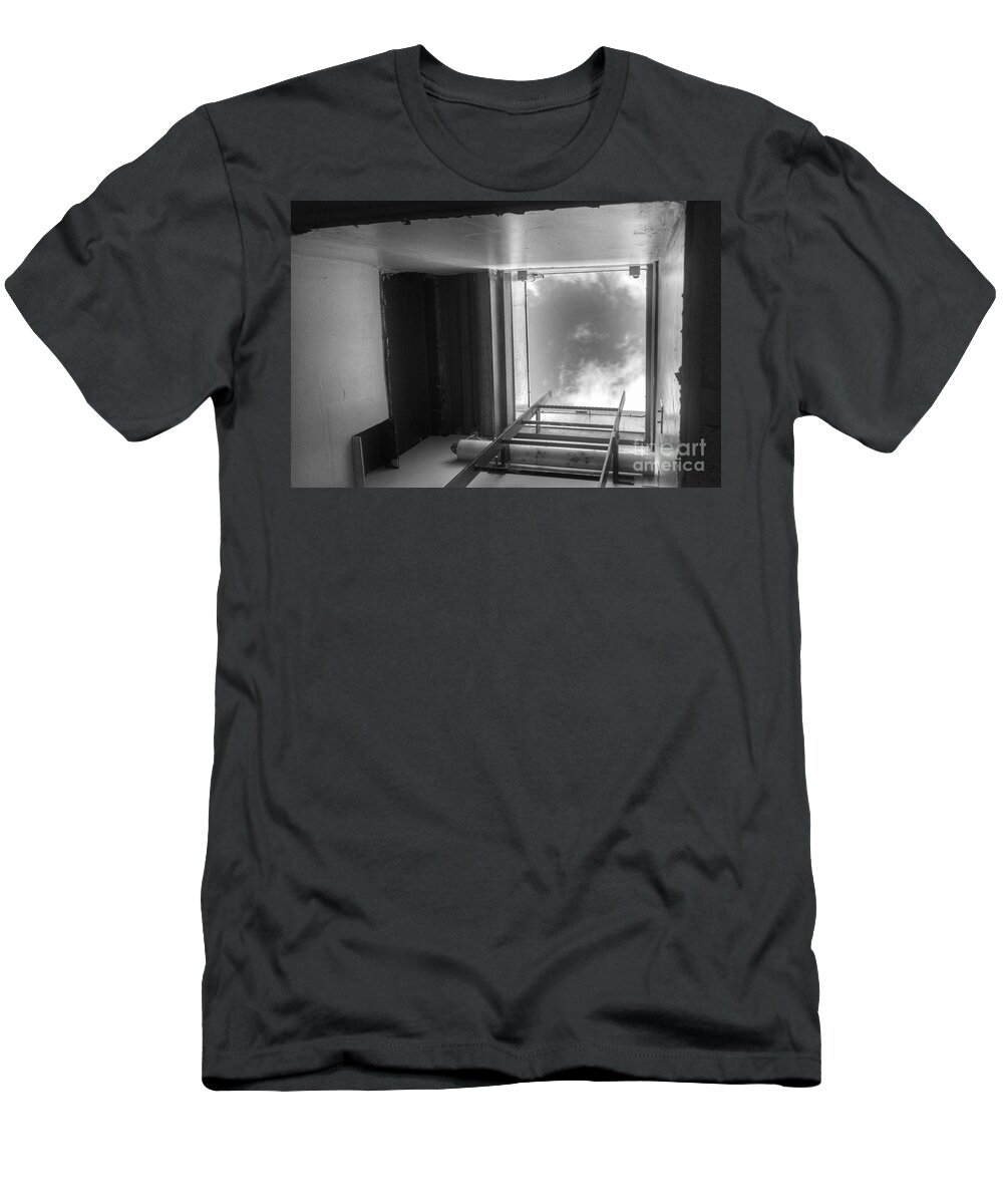 Black And White T-Shirt featuring the photograph Escape Hatch by Christopher Lotito