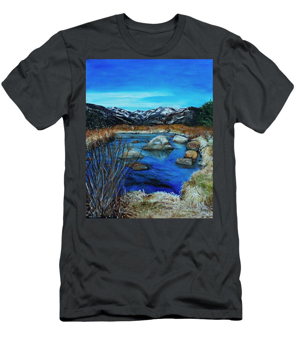 Rocky Mountain Park T-Shirt featuring the painting Estes Park by Kathy Knopp