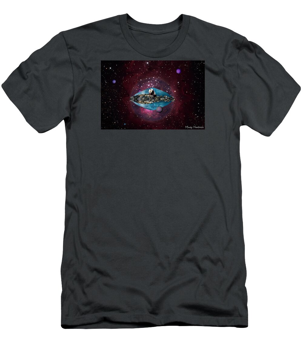 Space T-Shirt featuring the mixed media Eternal Optimist by Mindy Huntress
