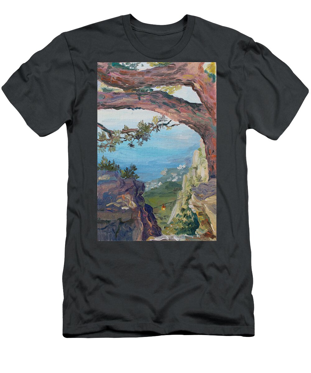 Ai-petri T-Shirt featuring the painting Eternal View. Ai-Petri Crimea by Alina Malykhina