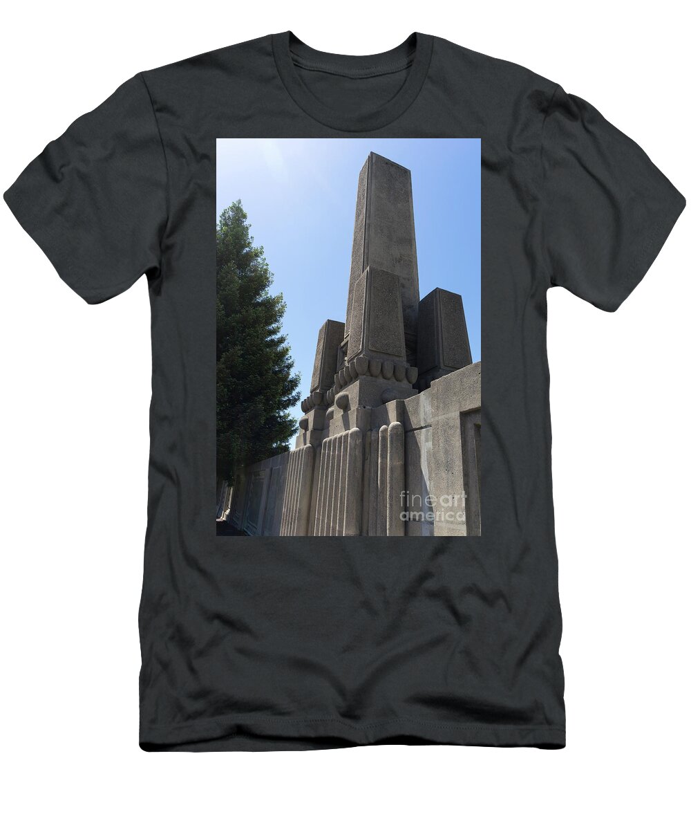 Wingsdomain T-Shirt featuring the photograph Evans Baseball Field Monument at University of California Berkeley DSC6313 by San Francisco