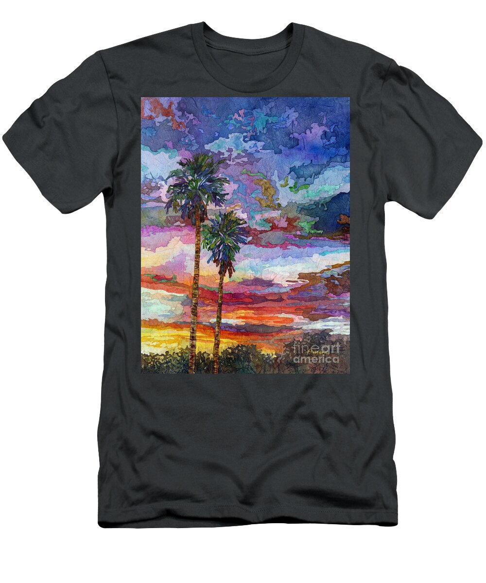 Sunset T-Shirt featuring the painting Evening Glow by Hailey E Herrera