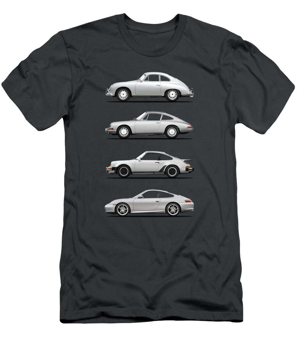 Porsche T-Shirt featuring the photograph Evolution Of The 911 by Mark Rogan