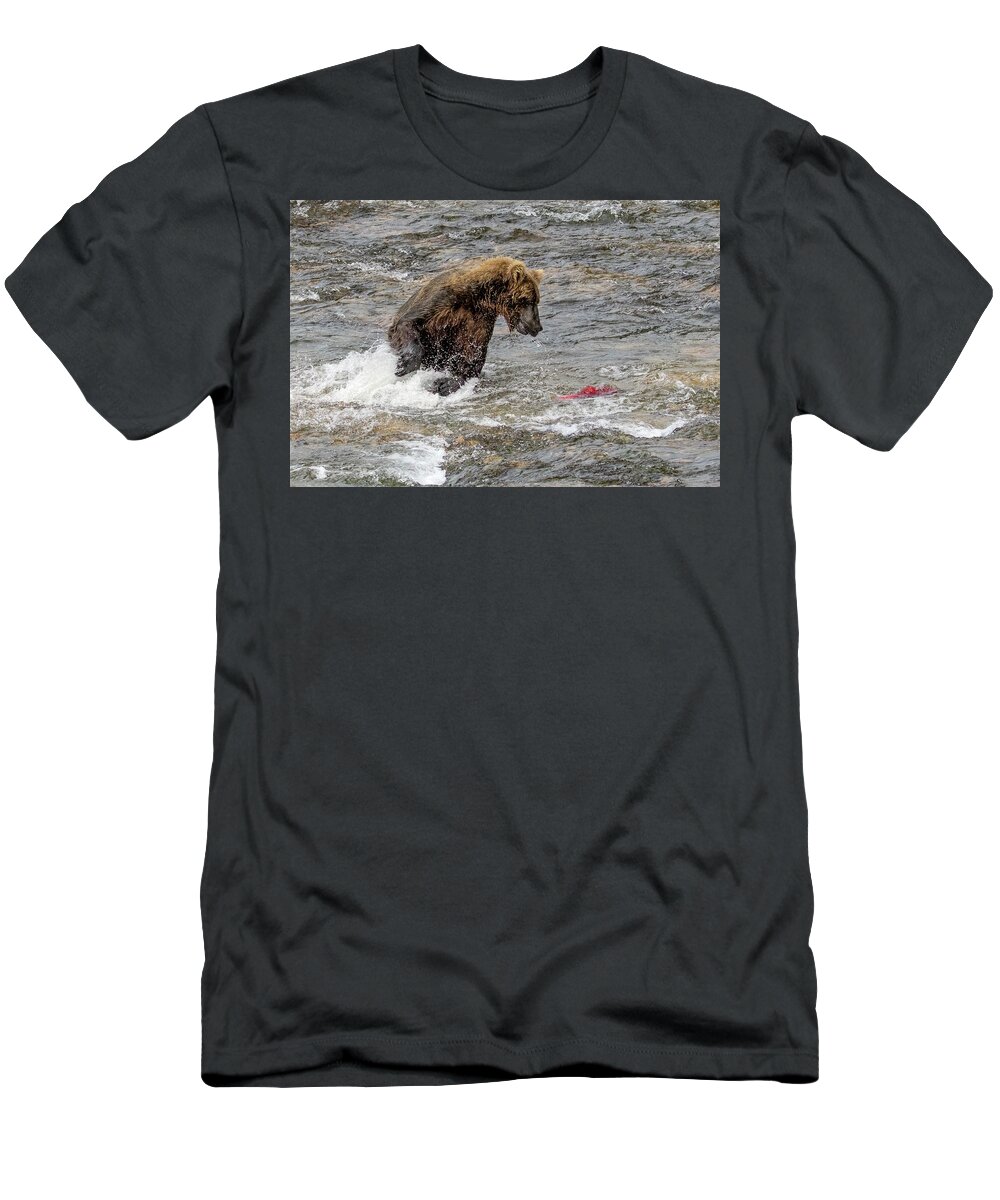 Alaska T-Shirt featuring the photograph Eye on the Sockeye by Cheryl Strahl