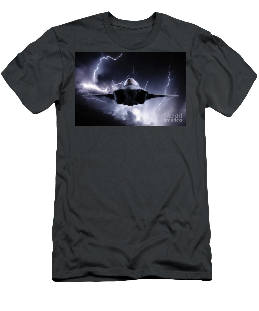 F35 T-Shirt featuring the digital art F-35 Next Gen Lightning by Airpower Art