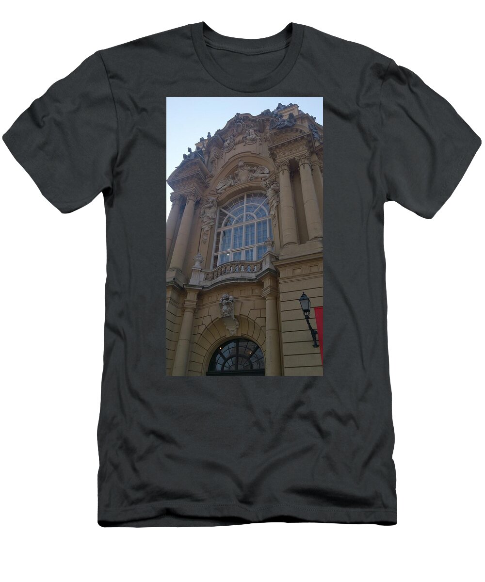 Facade T-Shirt featuring the photograph Facade Of Old Building by Moshe Harboun