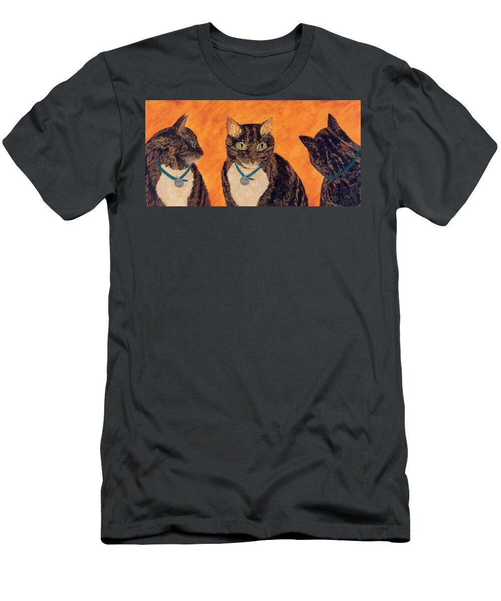 Cat T-Shirt featuring the painting Face-off by Kathryn Riley Parker