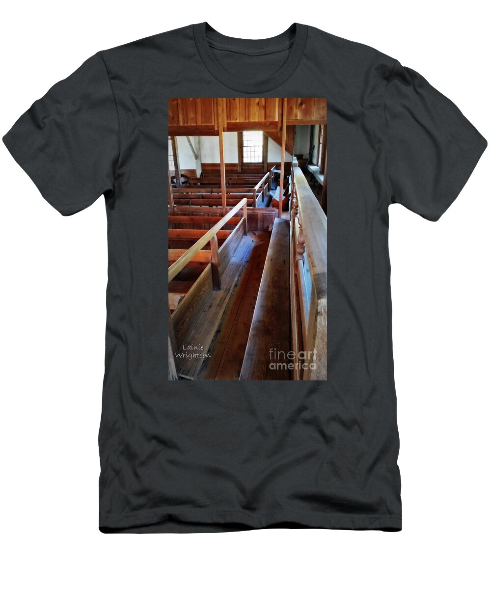 Third Haven Friends Meeting T-Shirt featuring the photograph Facing Bench by Lainie Wrightson