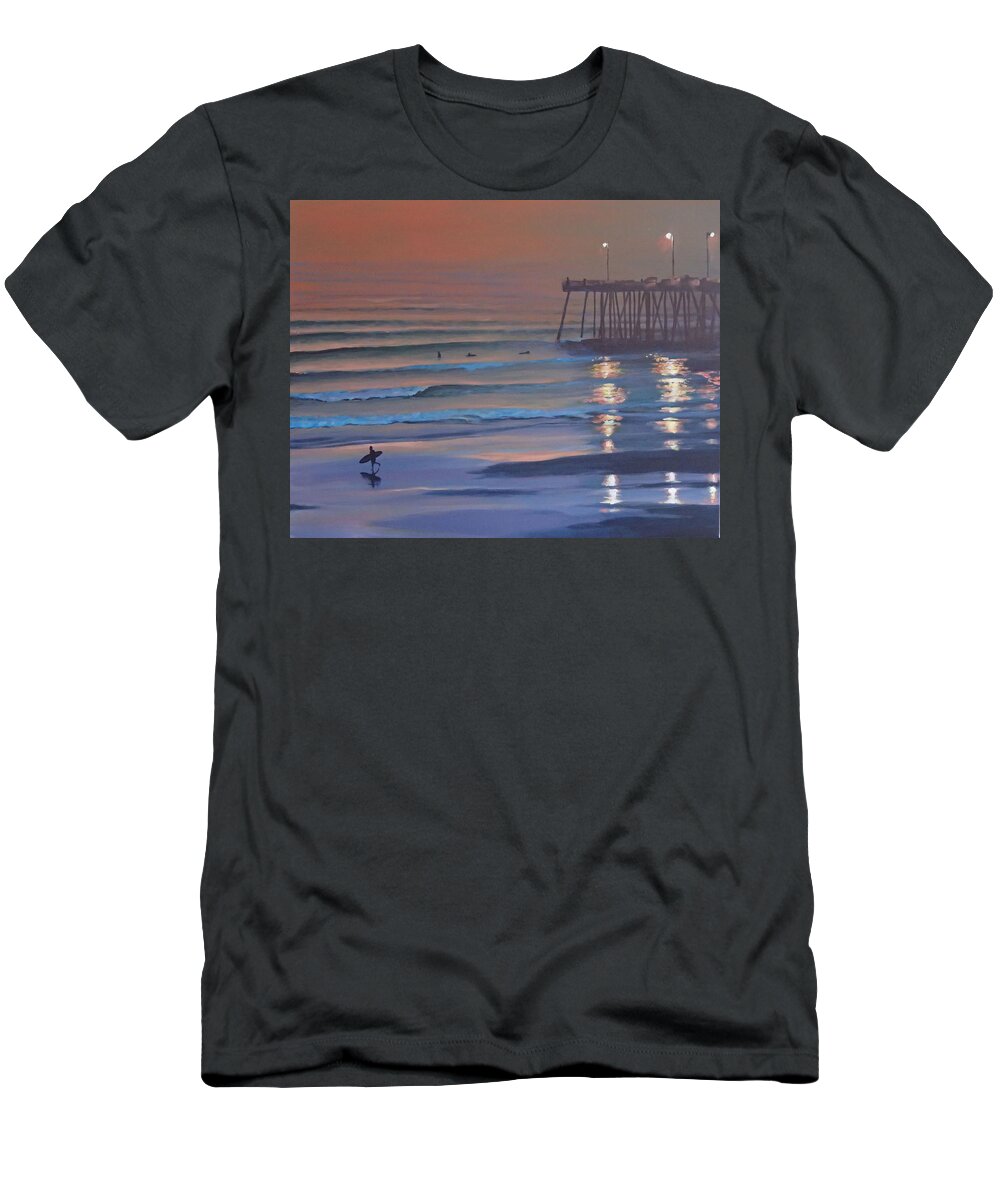 Beach T-Shirt featuring the painting Fading Light by Philip Fleischer