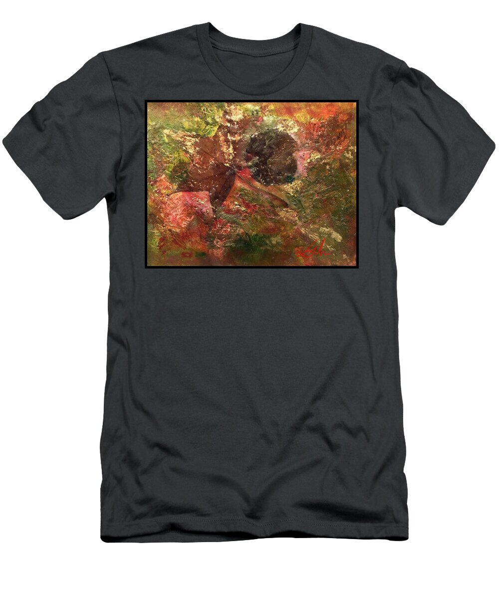 Abstract Prints T-Shirt featuring the mixed media Falling in love by Delona Seserman