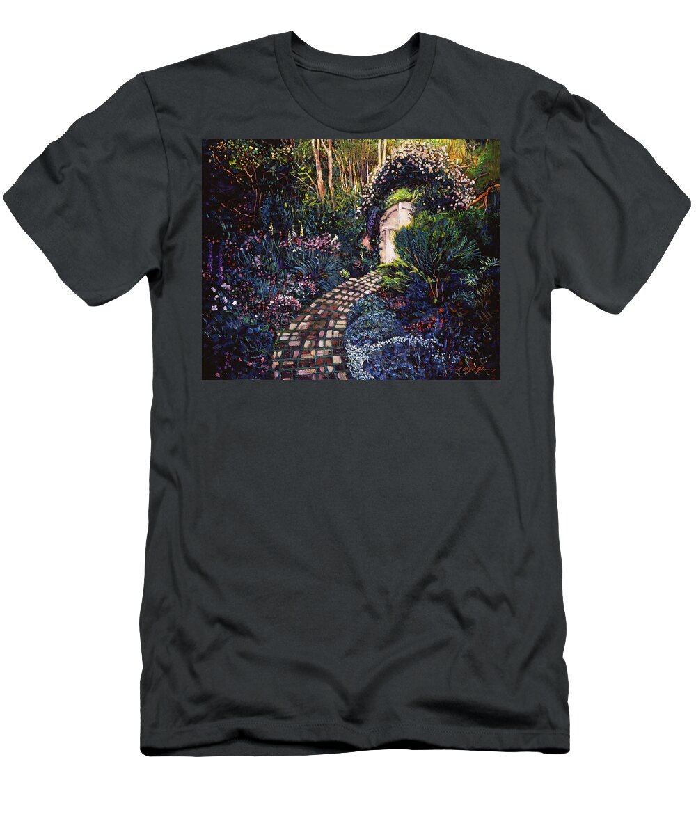 Gardenscape T-Shirt featuring the painting Fantasy Path by David Lloyd Glover