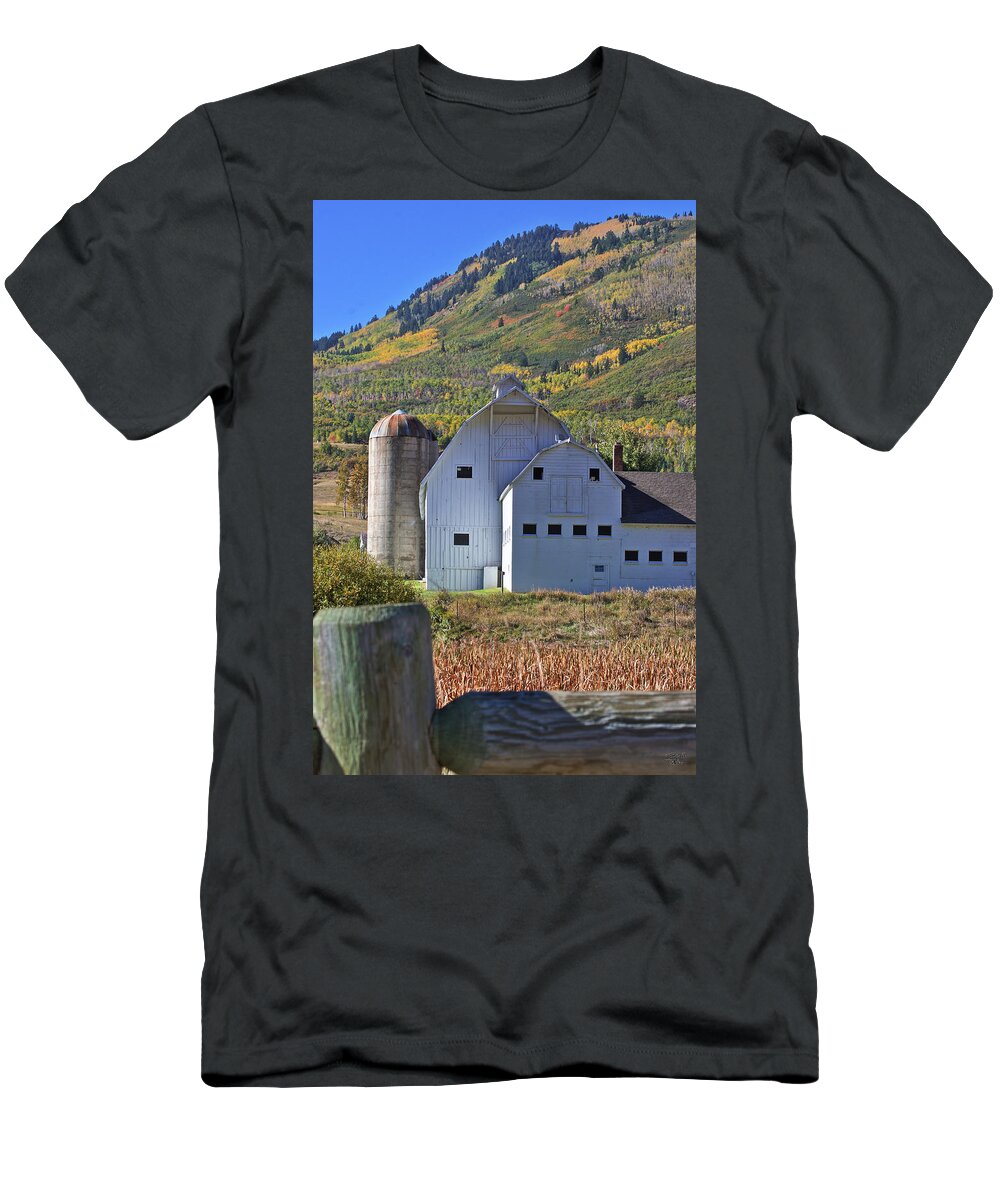 Farm T-Shirt featuring the photograph Farm in Autumn Colors by Brett Pelletier
