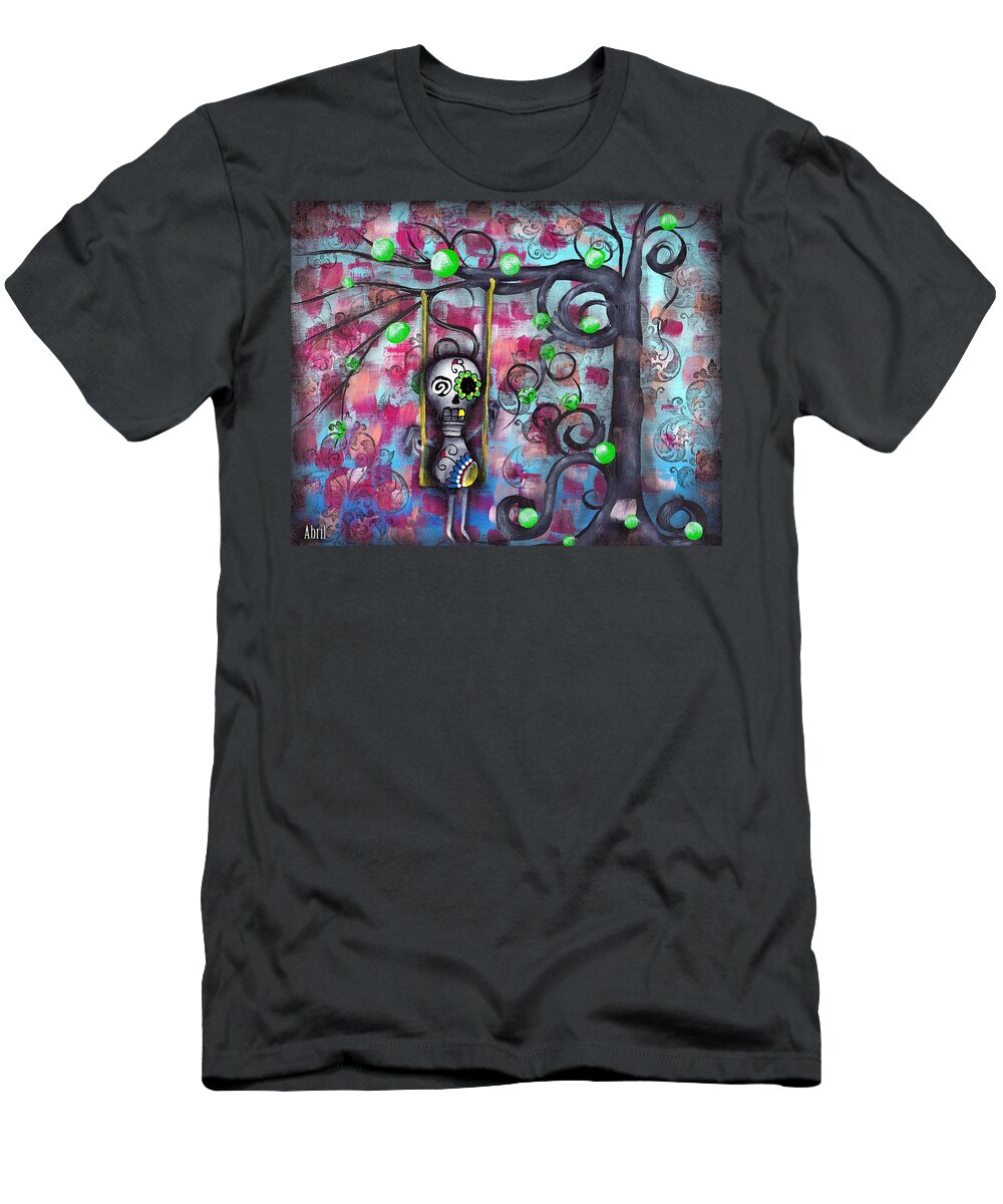 Day Of The Dead T-Shirt featuring the painting Felipe by Abril Andrade