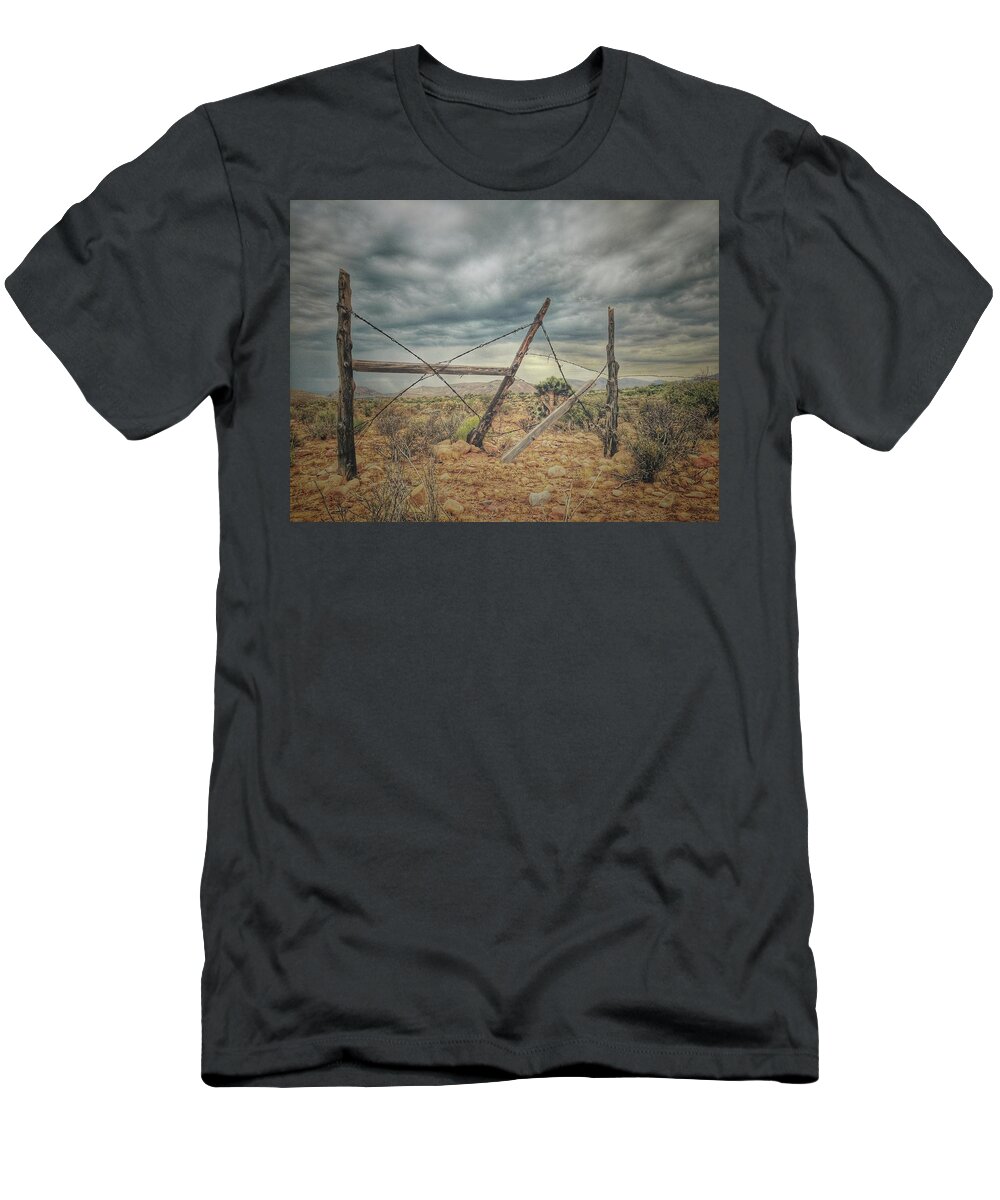 Fence T-Shirt featuring the photograph Fence Post Blues by Mark Ross