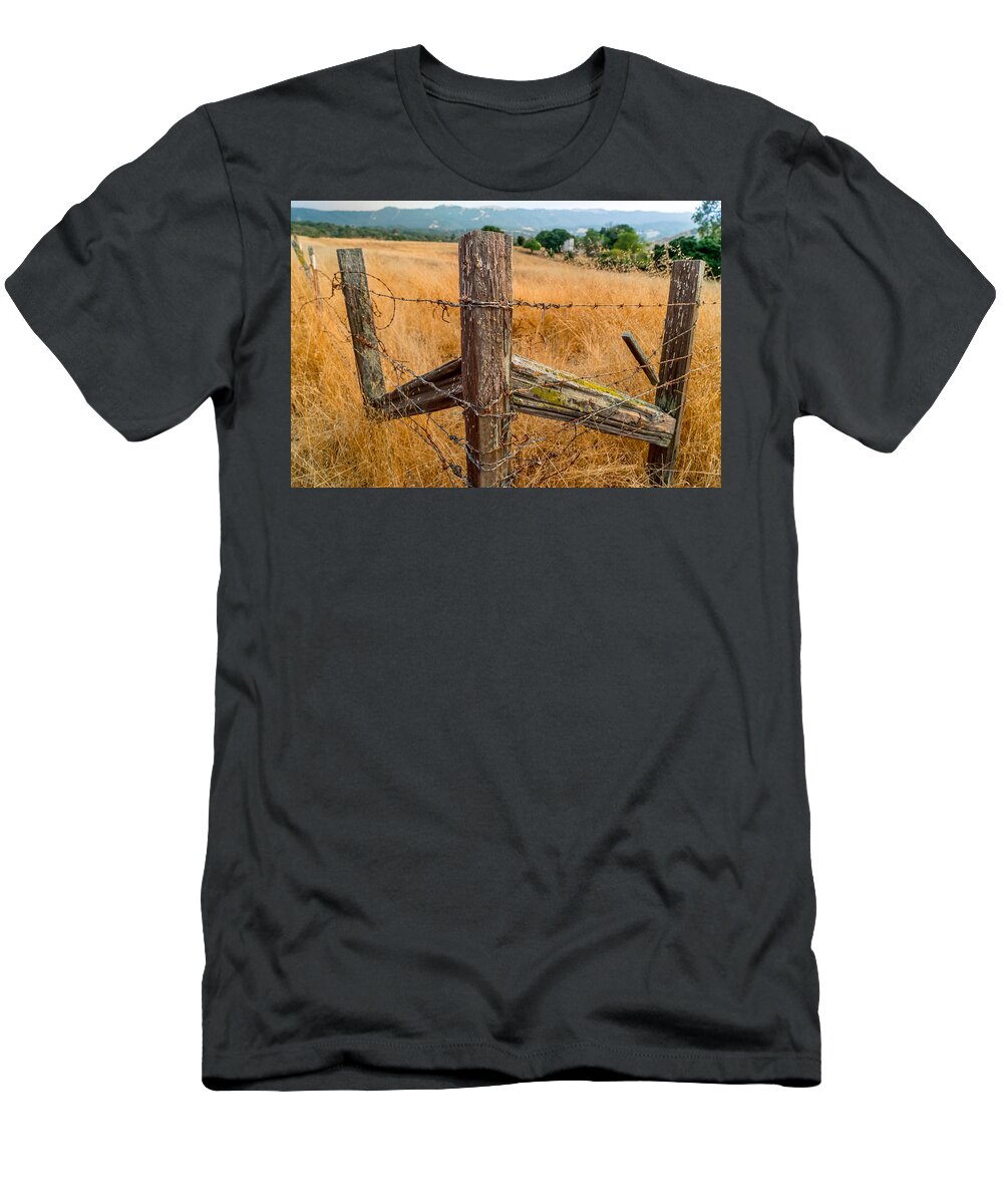 Ranch T-Shirt featuring the photograph Fence Posts by Derek Dean