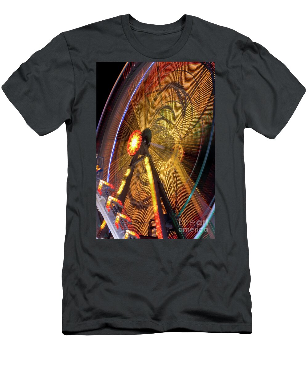 Ferris Wheel T-Shirt featuring the photograph Ferris Wheel at Night by Anthony Totah