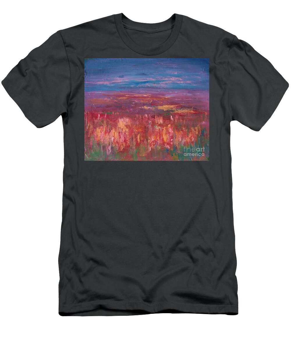 Abstract T-Shirt featuring the painting Field of Heather by Julie Lueders 