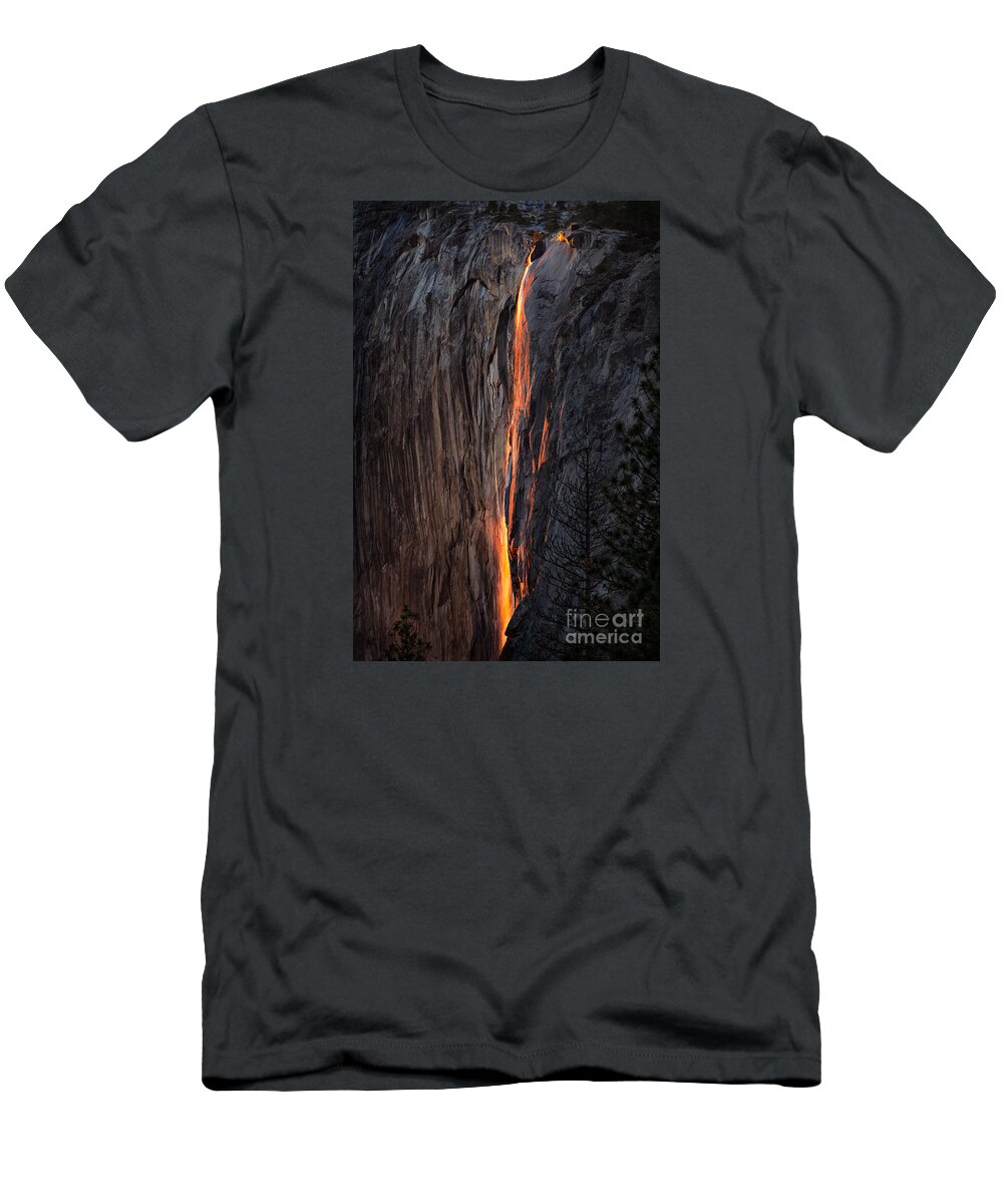 Yosemite T-Shirt featuring the photograph Fire Fall by Anthony Michael Bonafede