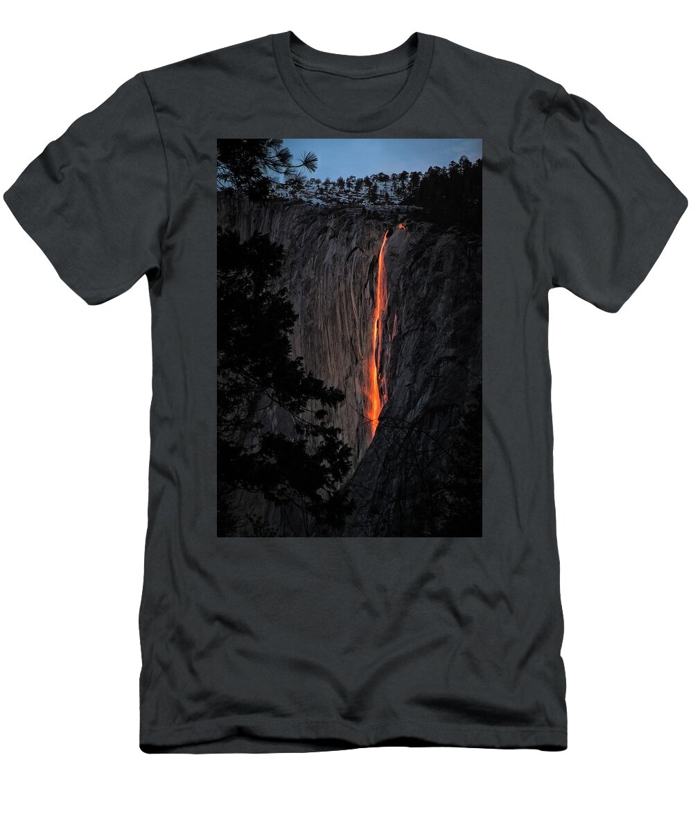 2016 T-Shirt featuring the photograph Fire Fall by Edgars Erglis