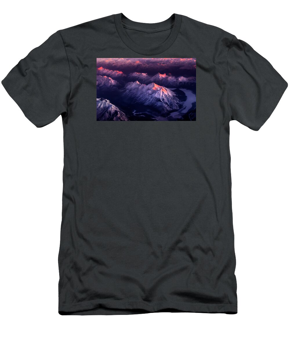 Red T-Shirt featuring the photograph Fire In Ice by John Poon