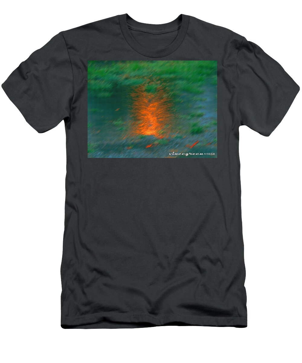 Abstract T-Shirt featuring the digital art Fire Water by Vincent Green