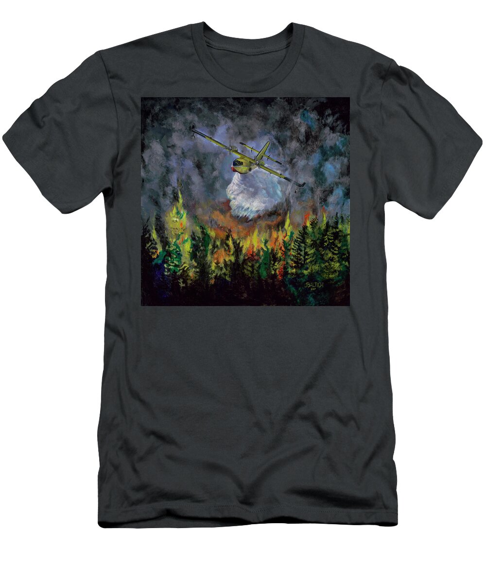 Ely Mn T-Shirt featuring the painting FireStorm by Joe Baltich