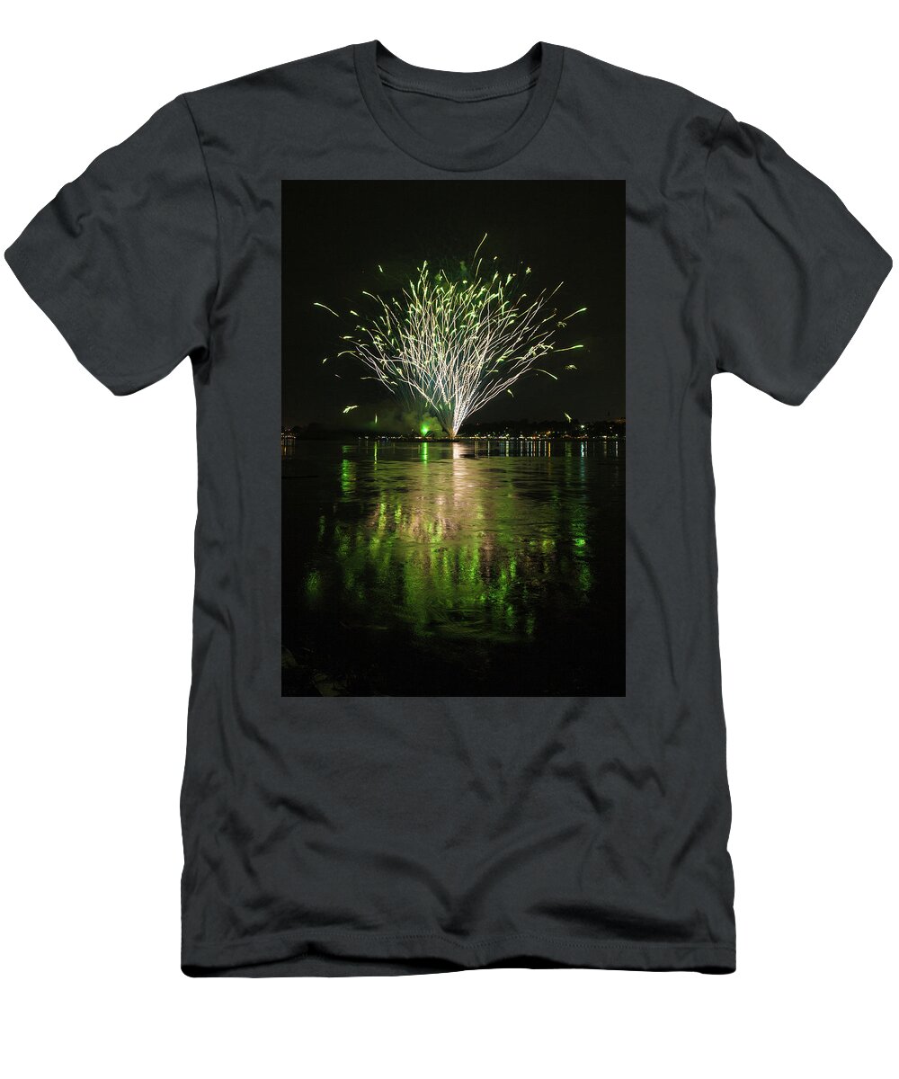 St. Charles T-Shirt featuring the photograph Fireworks or a bush by Joe Kopp