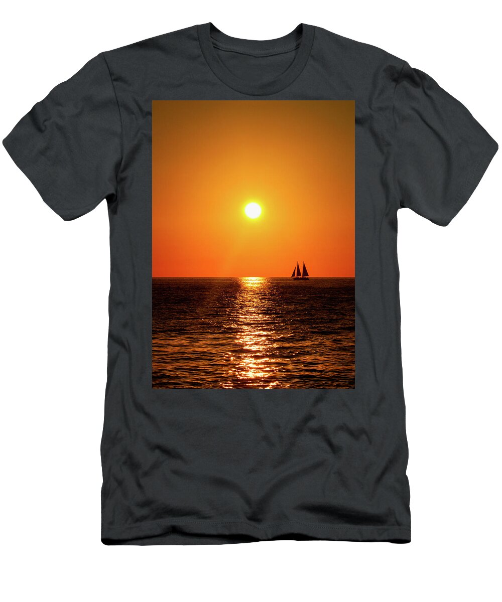 Sunset T-Shirt featuring the photograph First Day of Winter in Key West 2017 by Bob Slitzan