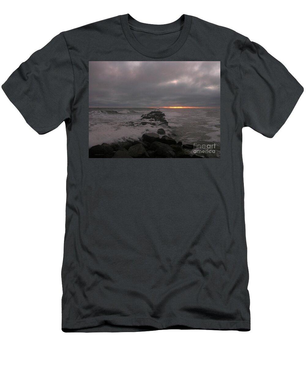 Florida Photography T-Shirt featuring the photograph First light at the jetty 10-6-15 by Julianne Felton