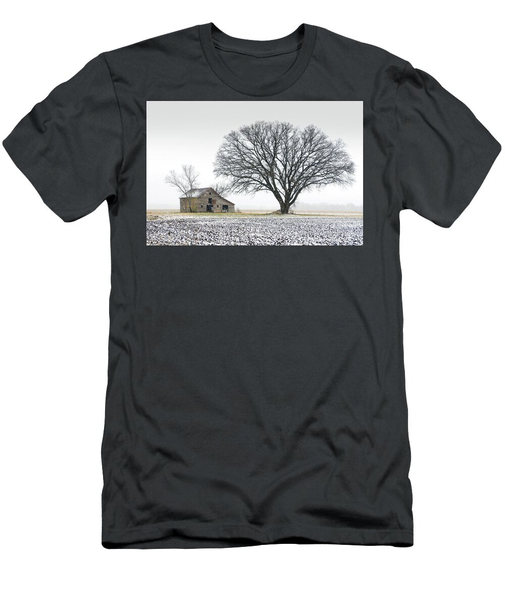 Barn T-Shirt featuring the photograph Winter's Approach by Christopher McKenzie