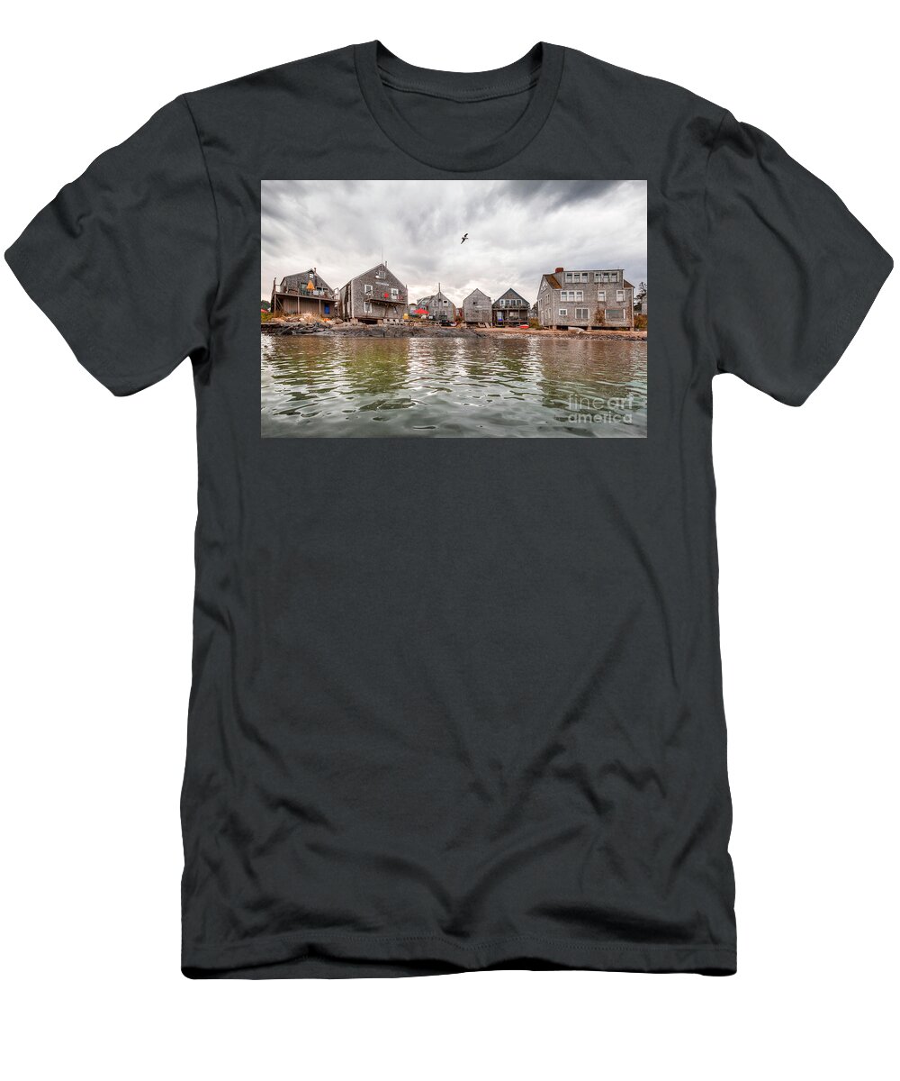 Monhegan Island T-Shirt featuring the photograph Fish Beach by Tom Cameron