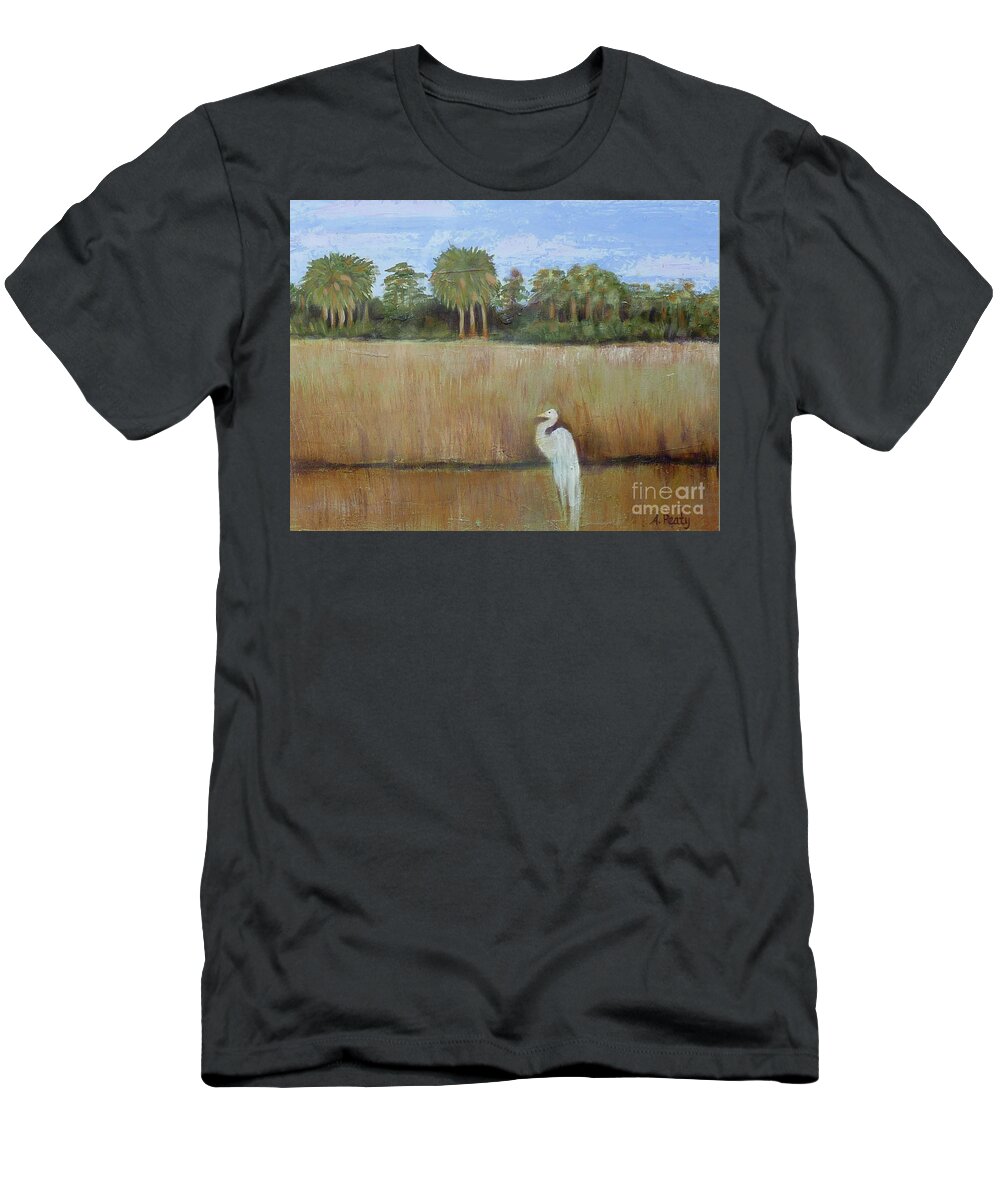  T-Shirt featuring the painting Fisher King 2 by Audrey Peaty