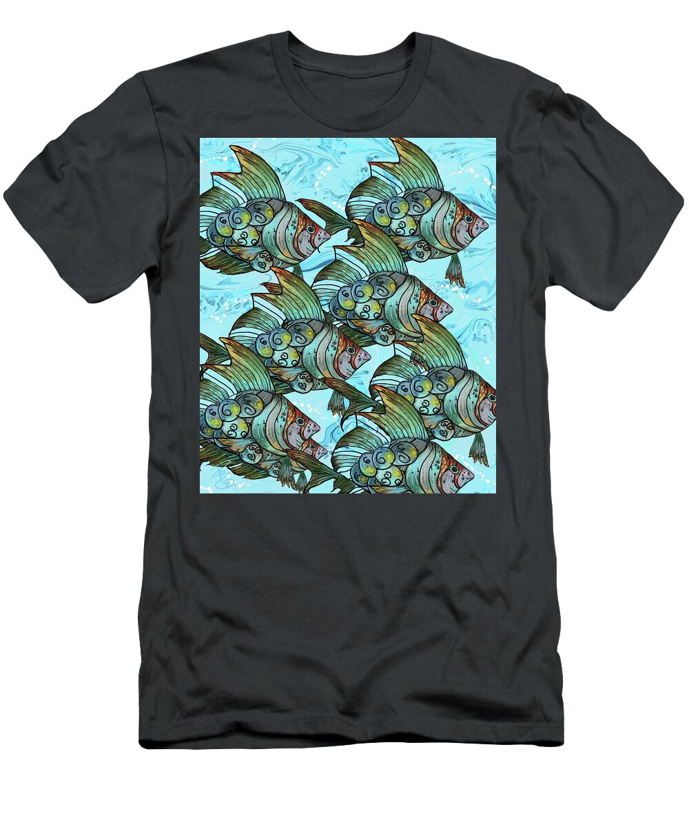 Fish T-Shirt featuring the digital art Fishy Fishy by Debra Baldwin