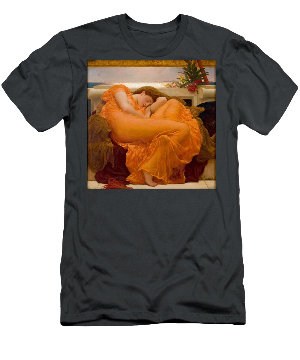 Flaming June T-Shirt featuring the painting Flaming by MotionAge Designs