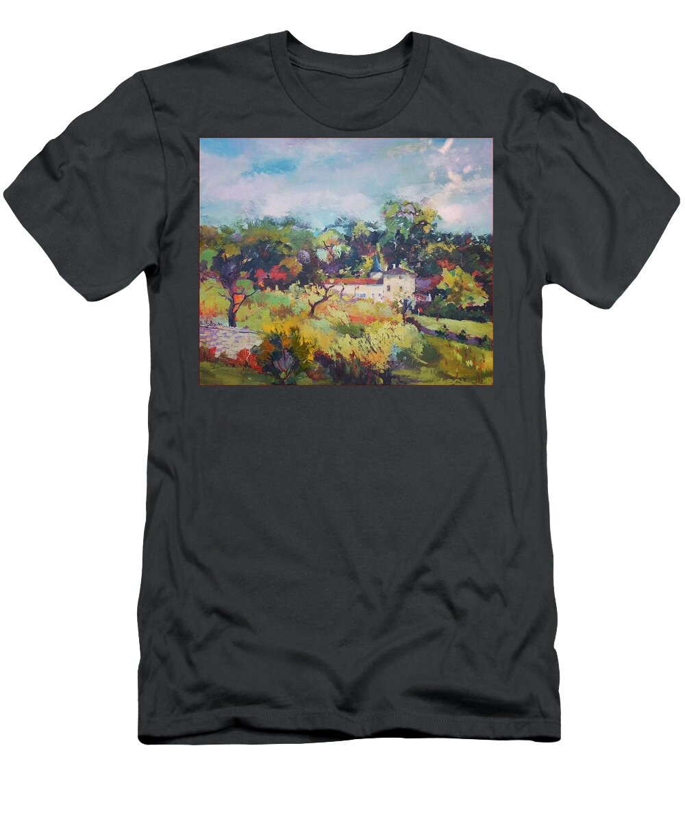  T-Shirt featuring the painting Fleac 2017 by Kim PARDON