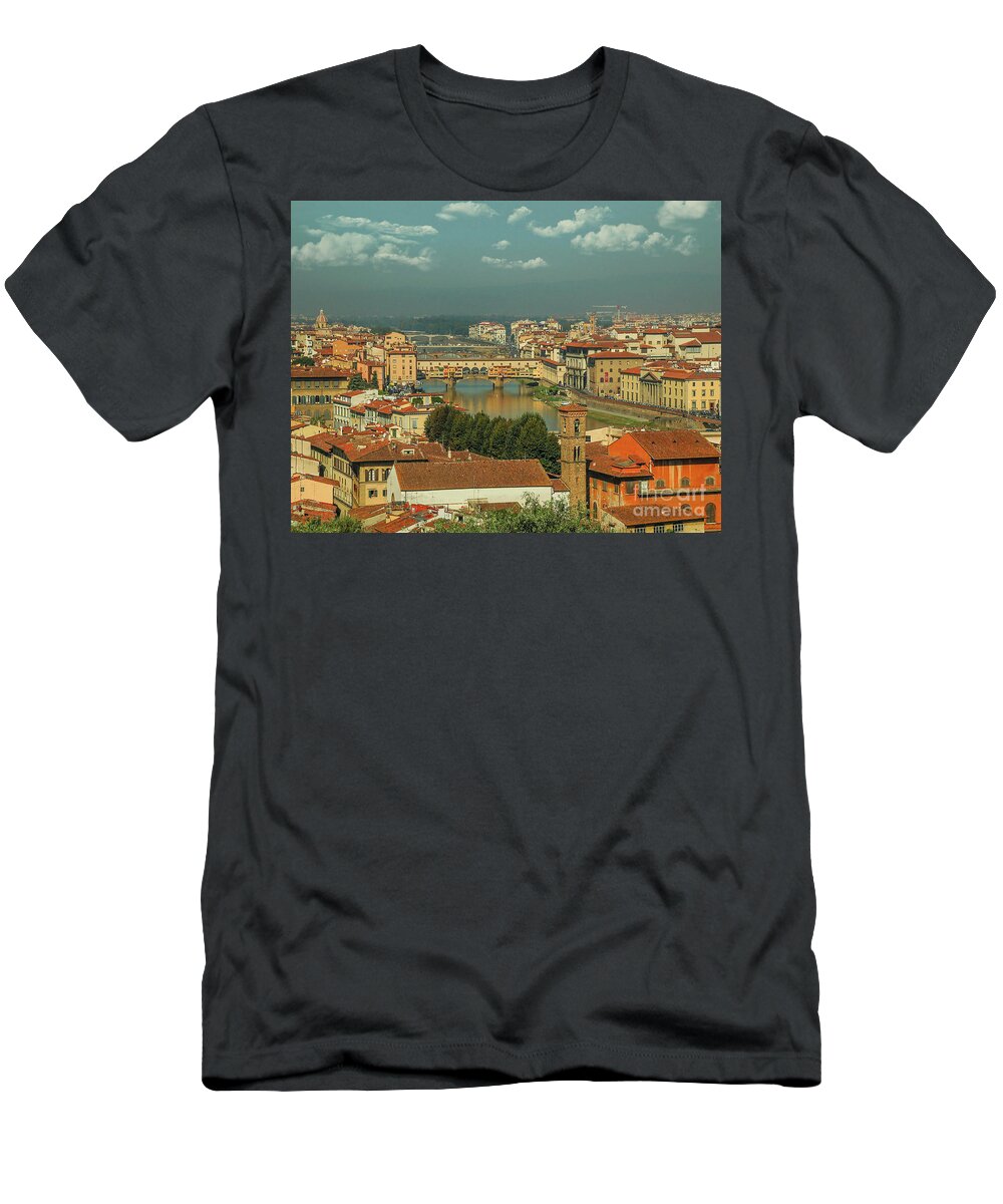 Florence T-Shirt featuring the photograph Florence Italy by Maria Rabinky