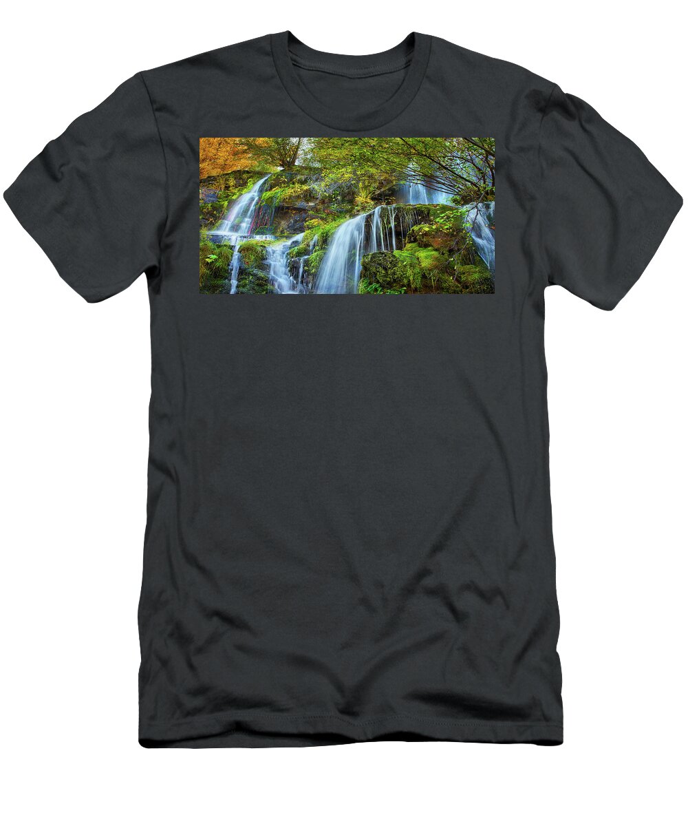 Naramata Falls T-Shirt featuring the photograph Flow by John Poon