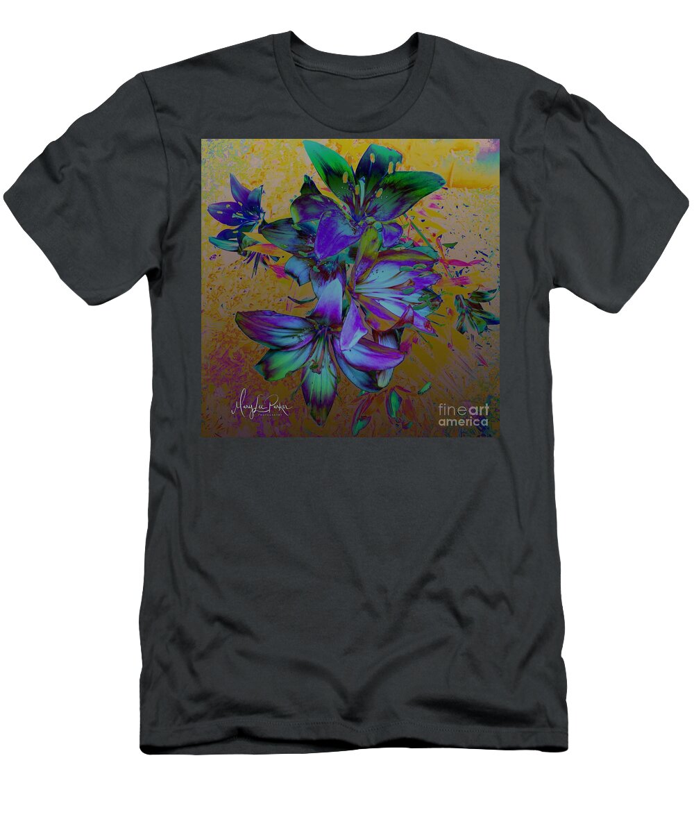 Mixmedia T-Shirt featuring the mixed media Flowers For The Heart by MaryLee Parker