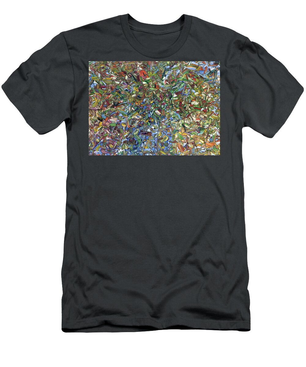 Flowers T-Shirt featuring the painting Flowers in a Blue Vase by James W Johnson