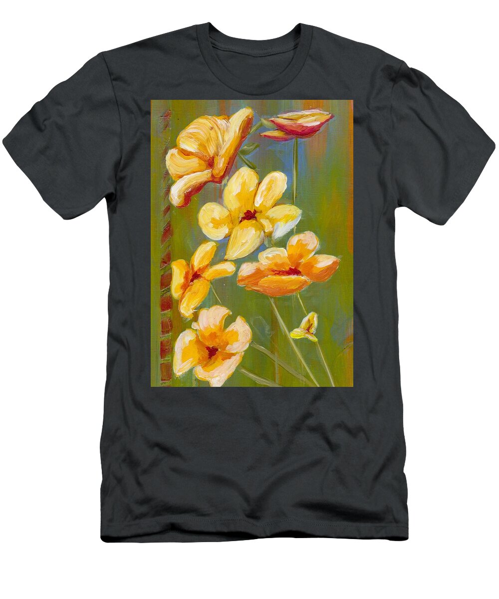Flower T-Shirt featuring the painting Flowers by Patricia Cleasby