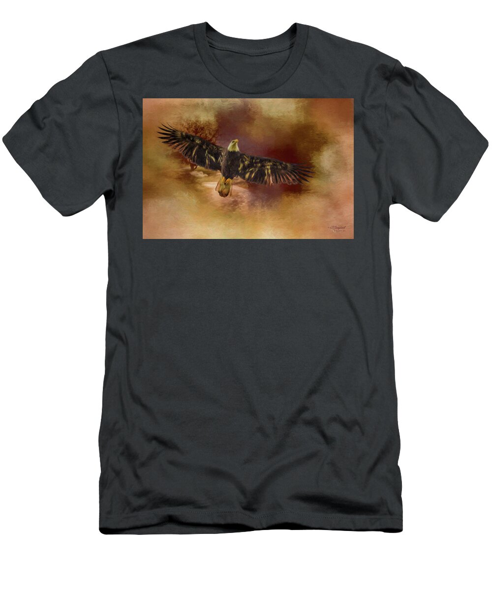  T-Shirt featuring the painting Fly Like An Eagle by Theresa Campbell