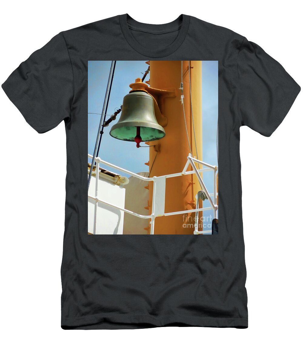 Fog Bell T-Shirt featuring the painting Fog bell by Jeelan Clark