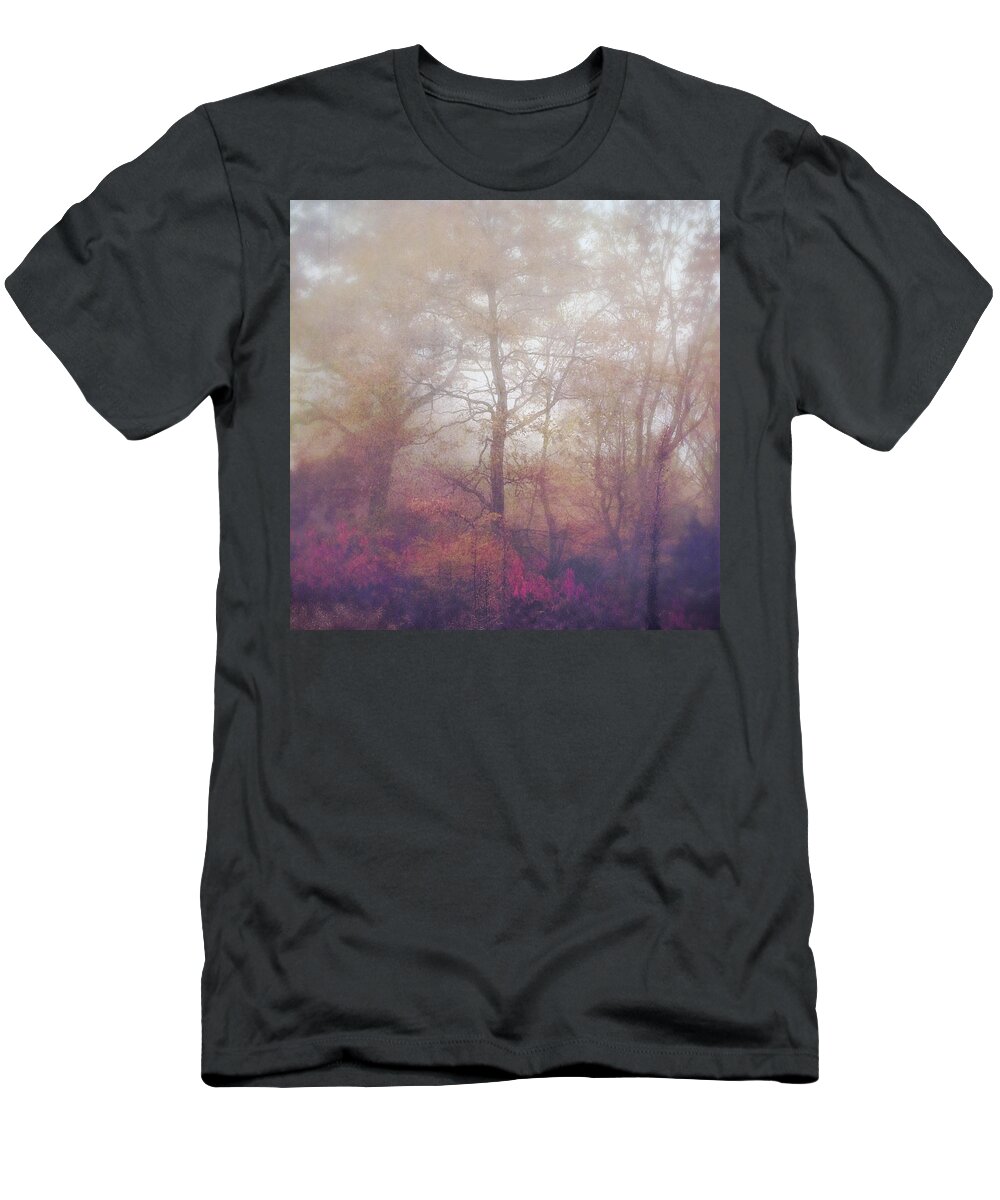 Photography T-Shirt featuring the photograph Fog In Autumn Mountain Woods by Melissa D Johnston