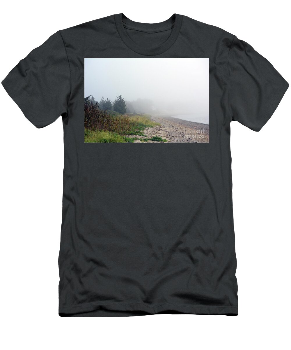 Fog T-Shirt featuring the digital art Fog Rolling In to the Shore by Dianne Morgado