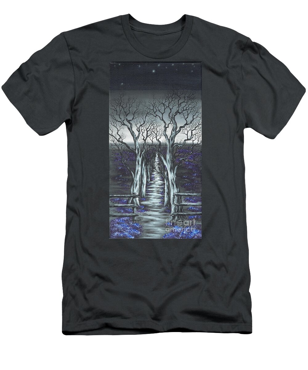Trees T-Shirt featuring the painting Follow The Stars by Kenneth Clarke