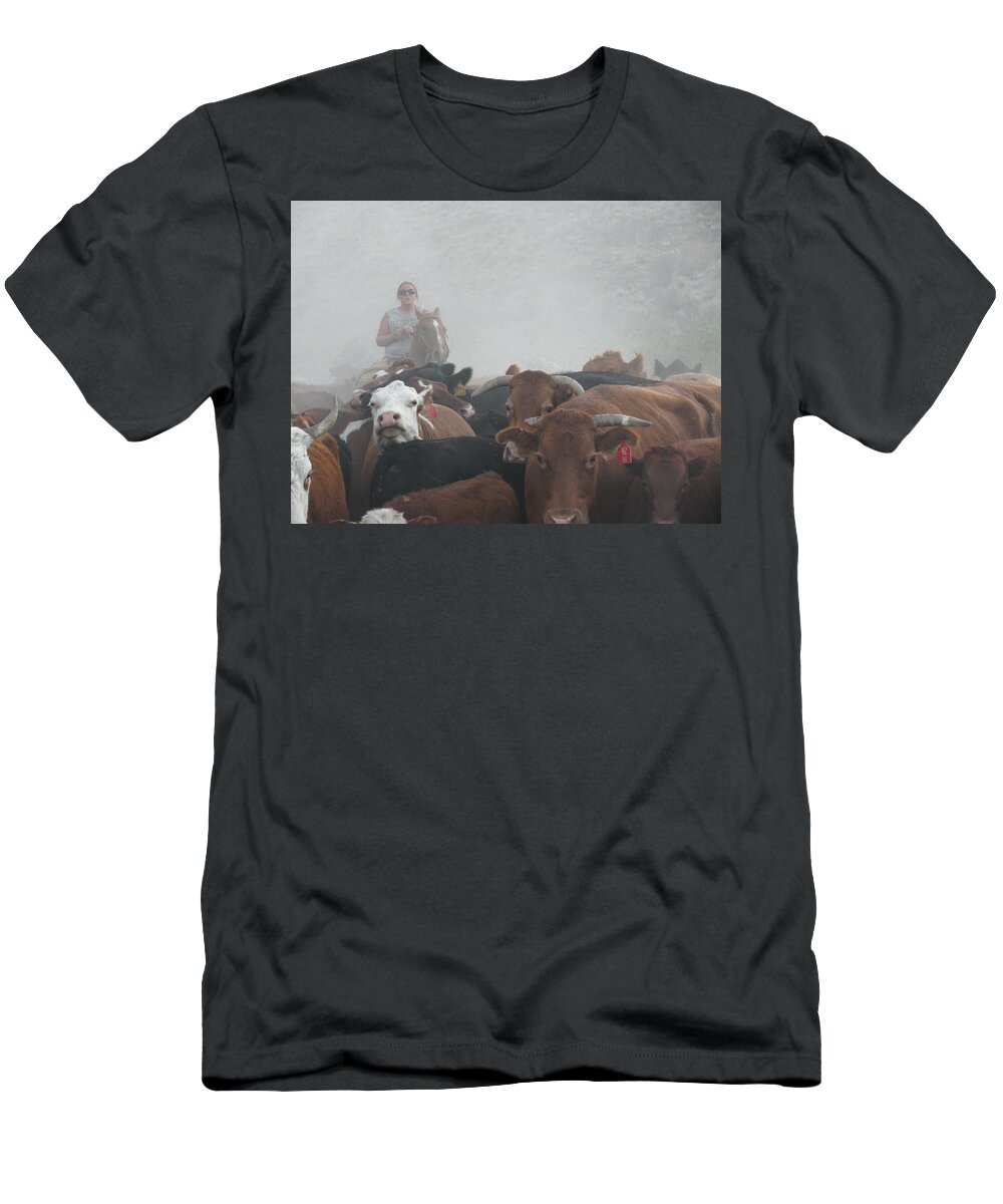 Cattle T-Shirt featuring the photograph Food for Thought by Michael Balen