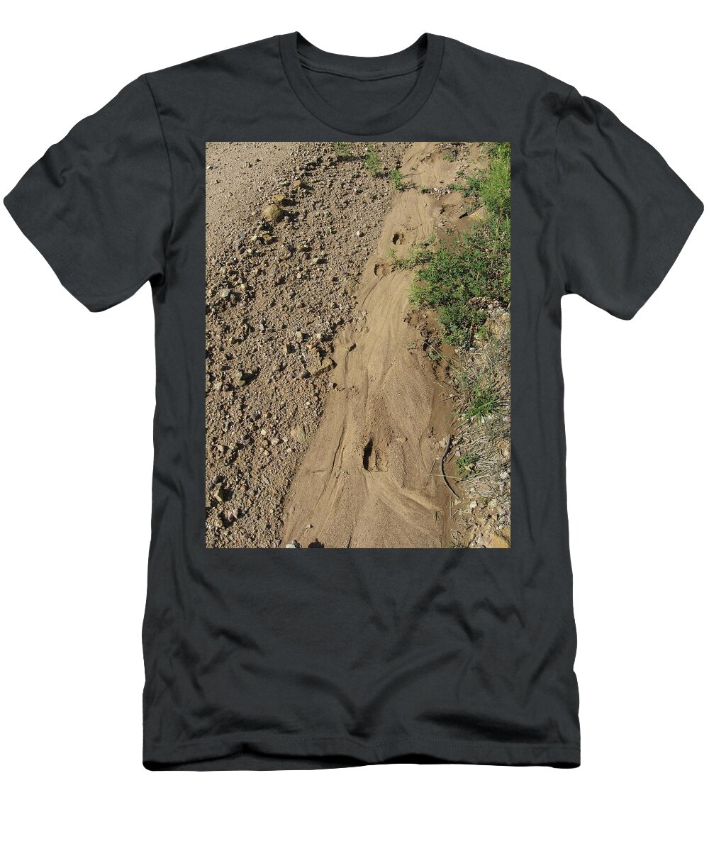Deer T-Shirt featuring the photograph Footsteps after Rain by Judith Lauter