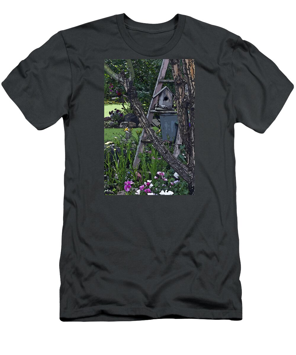 Bird House T-Shirt featuring the photograph For Rent by Sandra Foster