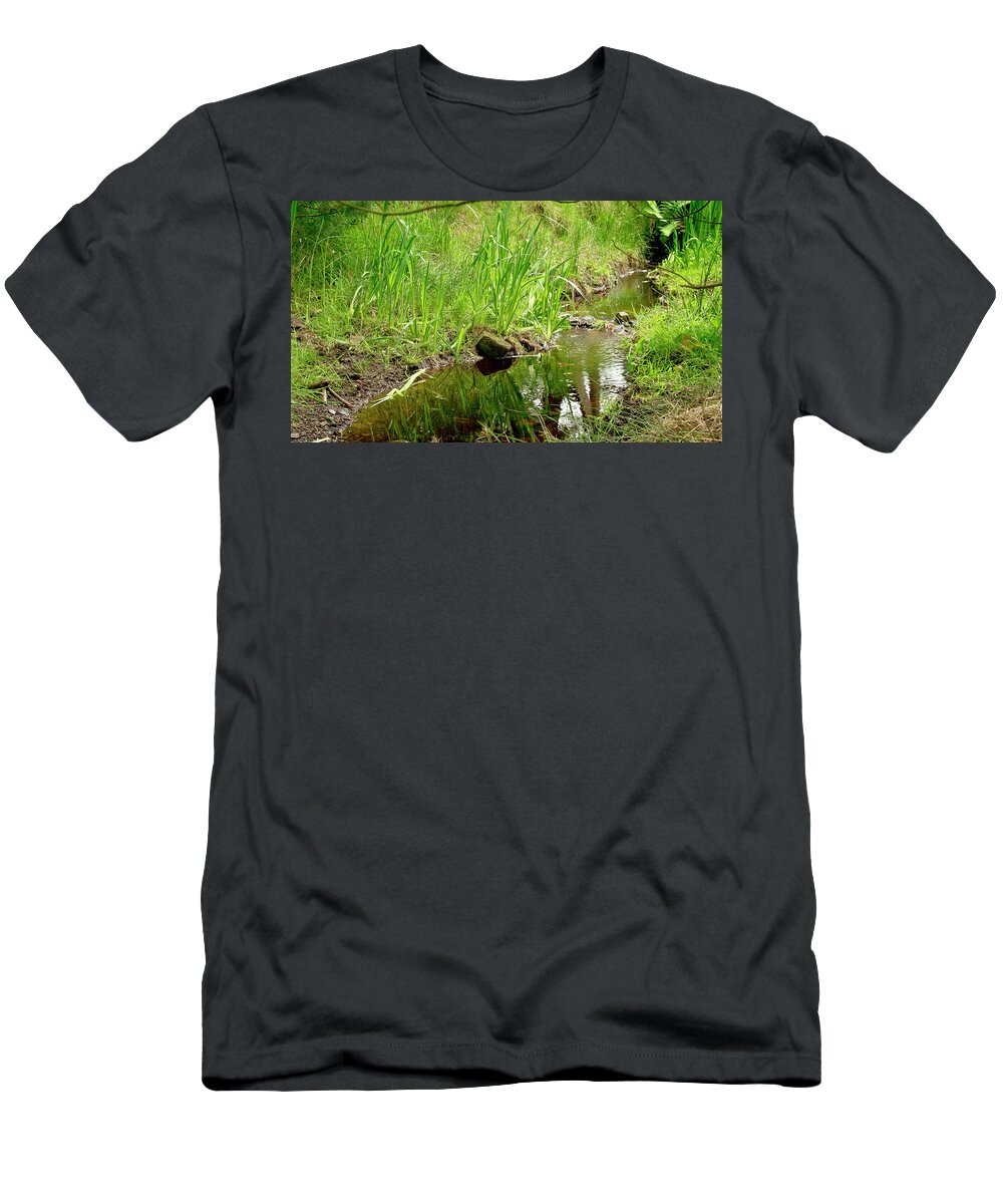 Brook T-Shirt featuring the photograph Forest Brook by Elena Perelman