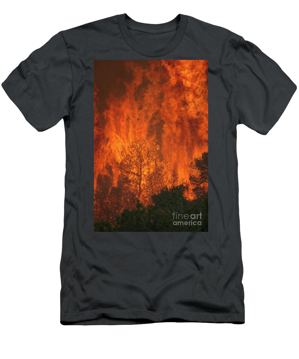 Haifa T-Shirt featuring the photograph Forest fire 1 by Shay Levy
